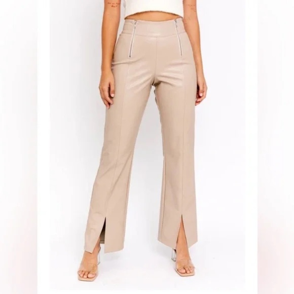 Women's Tan High-Waisted Pants